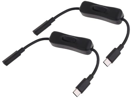JDIEOQA USB C Extension Cable with On/Off Switches Male to Female Extension Cable for Charging and Data Transfer on USB C Device