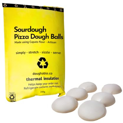 6 Sourdough Pizza Dough Balls – Caputo 00 Flour – 280g - Includes Proving Pots and Semolina