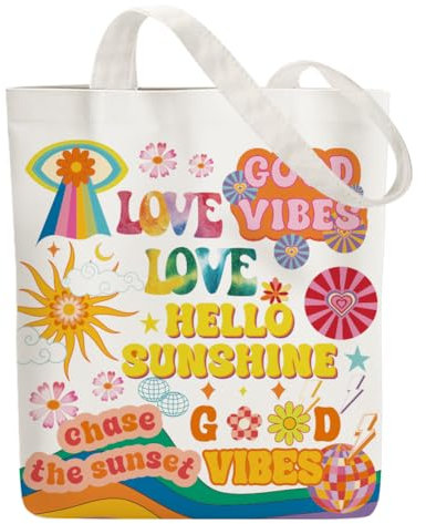 ANATTASOUL Baumwolltasche Personalisiert mit Boho-Elemente, Leinwand Geschenk Tragetasche für Damen Freundin Mama Schwestern Ehefrau Geburtstag, Muttertag Tasche