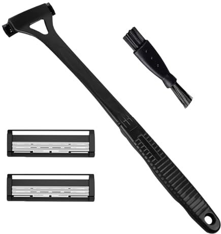 Rasoir de dos pour homme - Outil de toilettage étanche - Long manche pliable pour peaux sensibles à la maison ou en voyage