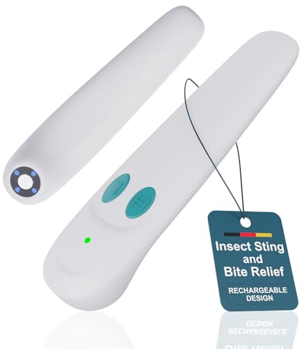 Lrxveio Portable Heat Relief Device for Bug Bites – Chemical-Free Itch & Swelling Solution | Safe for Kids & Adults | Reusable with Long Battery Life