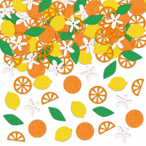 ParPix 100 Stück Zitronen Konfetti Obst Sommerfest, Groß 5cm Zitronen Deko Geburtstag Streudeko, Sommerparty Streudeko Zitronen, Zitronendeko Confetti,Deko Zitronen Party Konfetti, Gartenparty Zitrone