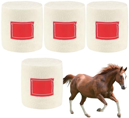 Lot de 4 bandages vétérinaires pour jambes - Flexibles et souples - Pour l'équitation, le sport, les événements, l'écurie, l'équitation, la compétition, l'entraînement et la récupération