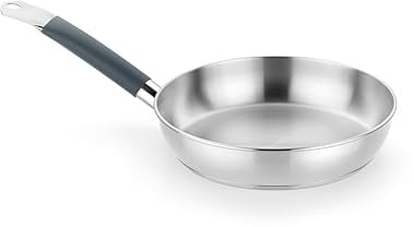 BRA Master | Sartén 26 cm, Acero Inoxidable, Sin Antiadherente
