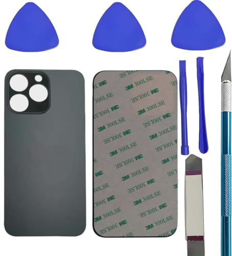 Alovexiong Hintere Glasabdeckung Ersatz für iPhone 13 Pro hintere Glasabdeckung Ersatz mit vorinstallierten Kleber + Reparatur-Kit (Grün)