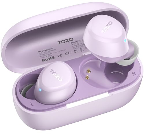 TOZO A1 Cuffie Bluetooth 5.3 con ENC per Chiamate Chiare e ORIGX Acustica | 32 Ore Riproduzione, Suono di Alta Qualità, Design Ultraleggero e Confortevole, EQ Regolazione, USB Tipo C IPX5