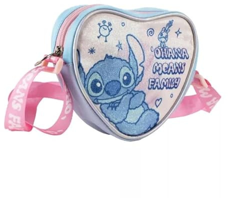 Stitch Herz-Tasche für Mädchen, mit Kindermotiv – Tasche in Herzform, Stitch-Lizenz für Geschenk und den täglichen Gebrauch