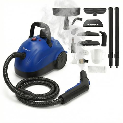 Sommertal SC1000 Dampfreiniger XXL | 1000ml Tank, 4 bar, 1500W, Handgerät | 16-tlg. Zubehörset, Steam Cleaner für Boden, Fugen, Küche, Bad, Polster & Fliesen, Dampfreiniger für alles & überall