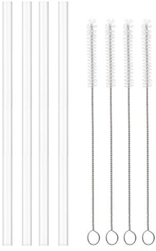 Flaskars [Lot de 4] pailles de Remplacement pour Gourde à Large goulot Hydroflask Paille Couvercle, 4 sans BPA pailles et 4 Paille brosses de Nettoyage