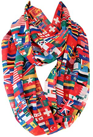 Etwoa World Flags Infinity Scarf Circle Loop Scarves