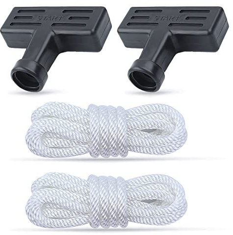 HAISHINE Corde de Démarreur à Rappel 1.3 Mètres 3,0 mm Corde Poignée de Démarrage pour Moteur de Débroussailleuse Tondeuse à Gazon de Bord de Moteur de Coupe (2 Pièces)