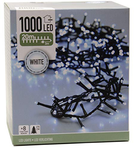 LED Lichterkette kaltweiß für außen und innen Außenbeleuchtung Weihnachtsbeleuchtung (20m - 1000LED)