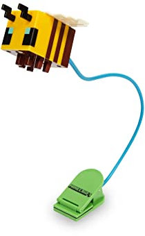 Minecraft Yellow Bee Battery-Powered Reading Light with Clip and Adjustable Arm
