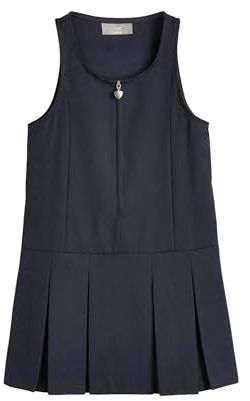 NEXT Mädchen Reguläre Passform Kleid mit Reißverschluss vorne Marineblau Numeric_122