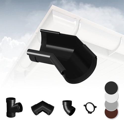 RAINWAY S Regenrinnen System (Rinnenwinkel Innen 135° anthrazit) - PVC-U Kunststoff in 4 Farben, für Dachflächen < 100m² empfohlen, Eckstück 135 Grad Bogen