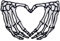 ZEGIN Skeleton Heart Hands Patch Embroidered Applique Badge Iron On Sew On Emblem