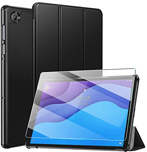 ZtotopCase Funda para Lenovo Tab M10 HD (2ª generación) TB-X306X/TB-X306F + 1 Protector de Pantalla, Ultrafina y práctica Funda Protectora Triple para Lenovo Tab M10 HD 10.1 Pulgadas 2020, Negro