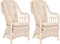 Krines Home Rattan Esszimmerstuhl 2er Set mit Armlehne Rattanstuhl Esszimmer Stuhl Hohe Rückenlehne (Vintage Weiss)