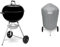Weber Original Kettle Holzkohlegrill, 57 cm, Schwarz & 7176 Grill-Abdeckhaube für Holzkohlegrills mit einem Durchmesser von 57 cm, Grau