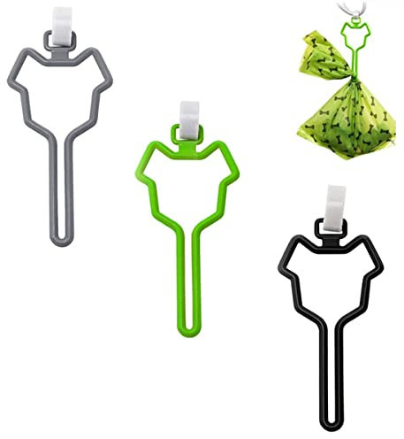 Dog Poop Bag Holder | Hands-Free Waste Bag Carrier | Adjustable Leash Attachment, Lightweight Portable Design for Dog Walking, Bicycle & Outdoor Accessories (3 Pack)