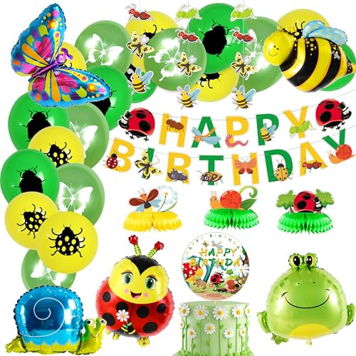 JeVenis Insects Party Decorations Garden Birthday Decoration Insects Party Supplies Insects Balloons Bug Birthday Party Decoration Bug Party Supplies Bug Balloons