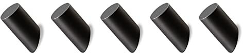 hicoosee Parete Ganci Appendiabiti in Legno, Gancio a Muro Nero per Appendere Cappotti, Giacche, Cappelli, Borse in Rovere massello per Bagno Spogliatoio Camera da Letto Cucina 3 * 8 CM 5 Pezzi