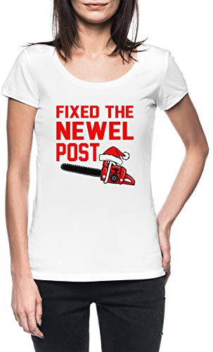 Weihnachten - Fest Das Spindel Post Damen Weiß T-Shirt Kurzarm Women's White T-Shirt 3XL