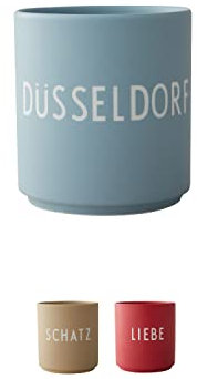 Design Letters Lieblingsbecher Blau DÜSSELDORF Tasse | Kaffeebecher Porzellan | Dekorativ Kaffeetassen | Personalisierte Geschenke für Freundin, Hochzeitsgeschenk | Tasse Mit Spruch | Teetasse 250 Ml