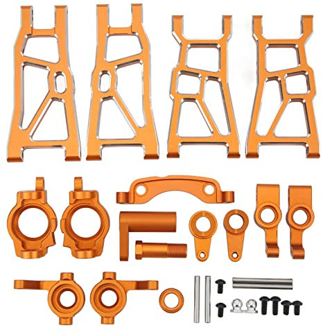 VGEBY RC-Metall-Upgrade-Teile-Kit, Aluminiumlegierung, Querlenker-Lenkbaugruppen-Set, RC-ZubehöR FüR ZD Racing DBX 10 1/10 Auto (Orange) Auto Modelle