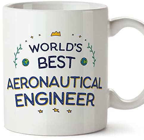MUGFFINS Aeronautical Engineer Mug - in English - World's Best - Funny Gift for Colleagues - Ceramic 11oz Mug