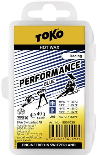 TOKO Performance Wax Blue 40g – High-Performance Ski & Snowboard Wax for Cold Conditions (-10°C to -30°C)