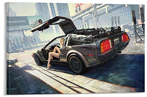 Sportauto-Poster für Delorean Shes D9 Rennwagen, klassisches Auto-Poster, dekorative Malerei, Leinwand, Wandposter und Kunstbild, Druck, modernes Familien-Schlafzimmer, Dekor-Poster, 60 x 90 cm