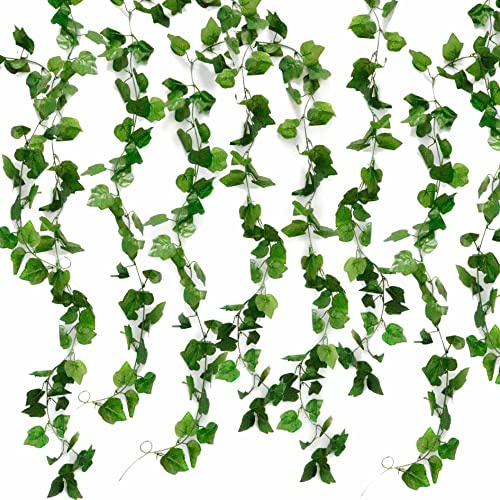 Tighall 5PCS 38 Feet Artificial Grape Leaf Garland Fall Vines Plants