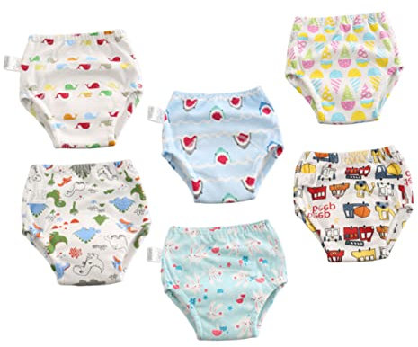 PLAFOPE 6 Stücke Kleinkind Trainingshose Baby Windelhose Wiederverwendbare Windeln Windel Neugeborenes Baby Windel Abdeckung Säugling Trainingshose Baumwolle Windeln Rock Trainingswindel