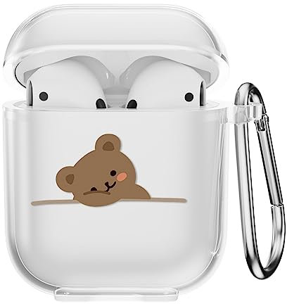 CasurvivePro Per Custodie Per Cuffie Airpods 2 e 1, Con Moschettone, Custodie In Tpu Trasparente Con Motivo Carino Per Apple Airpods 2a Generazione 1a Custodia Di Ricarica