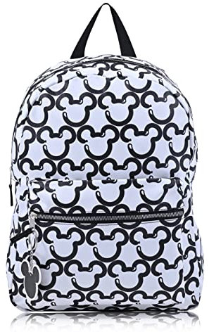 Disney Minnie Mouse Backpack for Women and Teens | Womens Mickey Mouse Double Strap Shoulder Bag (White Mickey), White Mickey, L, Backpack