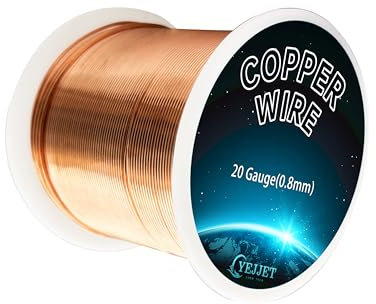 99.9% Pure 20 Gauge Copper Wire for Jewelry Making, 1 lb (315 FT) Copper Wire for Art Crafts Design,Electroculture, Soft Copper Wire