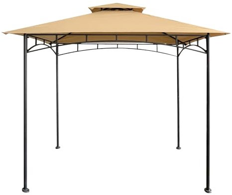 HETTRICK Pavillon-Ersatzdach, 12,7 x 20,3 cm, doppelstöckig, Grillabdeckung für Geschäft, Garten, Terrasse, Modell L-GG001PST-F (Beige)