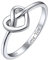 ChicSilver Personalisierter Herz Fingerring für Frauen, 925 Herz Ring mit Knoten, Silber Ewigkeitsringe Vorsteckring, 1.9mm breit Verlobungsring Eheringe für Freundin Ehefrau