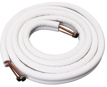 MeGLob Tubería de cobre aislada de 1/2/3/4/7m, accesorios de tuberías de aire acondicionado de 1/4 ''y 3/8'', par de tubos de bobina, juego de cables de línea dividida, aire acondicionado (Color : 7M