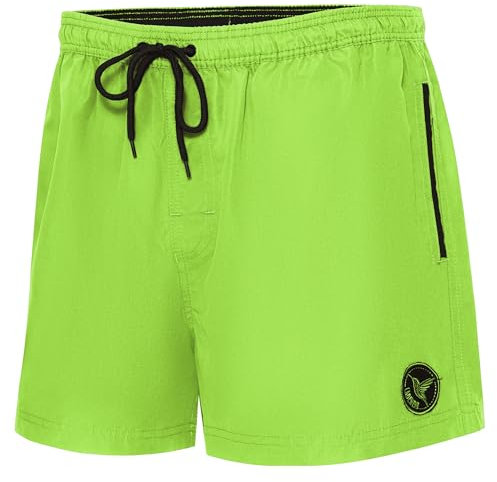 Ladeheid Costume Uomo Mare Extra Corto con Taschino, Medium Drawstring, Fodera in Rete, Costumi da Bagno, Boxer per la Spiaggia, la Piscina e Il Surf LA40-199 (Verde Chiaro, M)