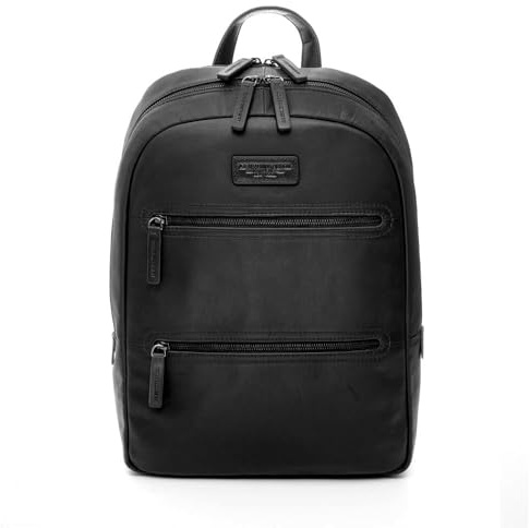 A.G. Spalding & Bros. Zaino da ufficio 309182 Uomo in Pelle Nero - Zaino porta Pc Round Large Tech Leather