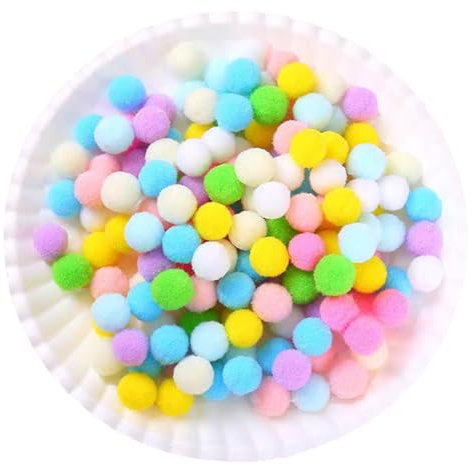 500 Stück Bunte Pompons zum Basteln, 15 mm Klein Flauschige Pompom Bälle für DIY Kreative Handwerk Dekoration (Bunt helle-1.5 cm)