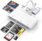 Sd Card Reader for iPhone iPad Camera, 5-in-1 Lightning & USB C Connector SD Card Adapter,USB 3.0 Memory Card Reader for XD,CF,SD,TF,MS Cards,High-Speed Trail Camera Viewer for iPhone/MacBook/Samsung