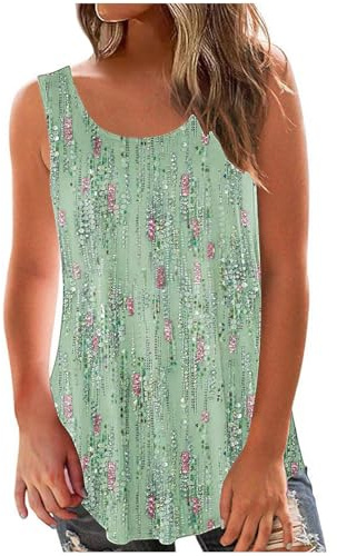 HAOLEI Women's Plus Size Loose V-Neck Sleeveless T Shirts Dot T Shirts Baggy T-Shirt Sports Gym Work Shirts Strappy Casual Loose Summer Tee Top Blouse Tunic Ladies