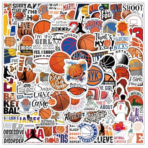 100pcs Basketball Stickers Kawaii Small Stickers Decorative Masking Stickers for Personalize Laptop Scrapbook Daily Planner