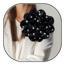 Grande broche en forme de fleur pour femme - Tissu satiné délicat - Grande rose - Broche florale avec perles - Épingles à revers pour mariée, fête de mariage, accessoires de danse pour vêtements et