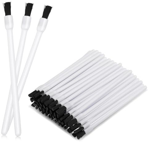 Thinp 50 Pcs Disposable Lip Brushes - Lipstick & Lip Gloss Applicators - Flat Brushes for Women (White)
