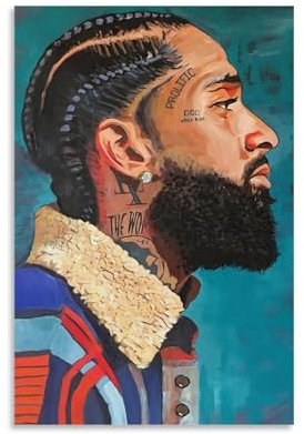 LISHDUNS Nipsey Musikposter mit Hussle-Motiv, Schlafzimmer, Wohnzimmer, Wanddekoration, Poster, Ästhetik, Art-Deco, 30 x 45 cm, ungerahmter Stil