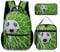 Fußball-Schulranzen, 3 In 1 Schulranzen-Set Für Jungen Mädchen Mit Lunchbag, Federmappe Jungen Rucksack, Fußball 3D Gedruckt Kinder Rucksack, Grundschule Sekundarstufe (Green)